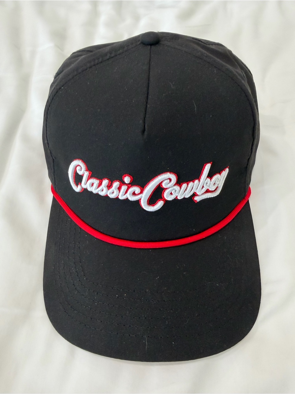 Black and Red Embroidered Baseball Cap